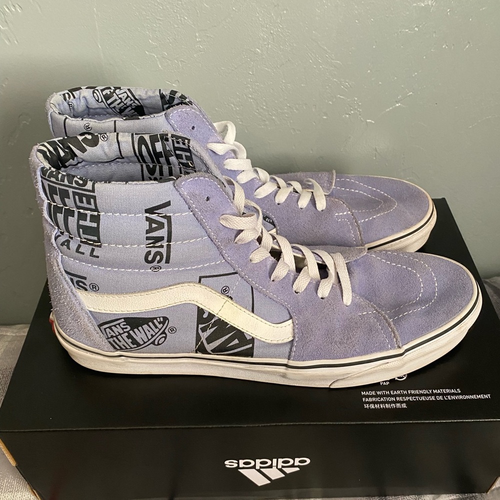 Vans Sk8-Hi Logo Mix Lavender & Black Skate Shoes